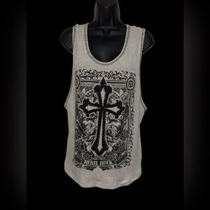 AWESOME Vocal Graphic Cross Tank Top - Black & Cream ❤️NEW